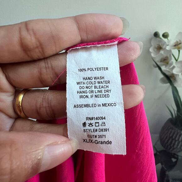 See You Monday Pink Off-the-Shoulder Puff Short Sleeve Tiered Maxi Dress XL - Picture 6 of 6